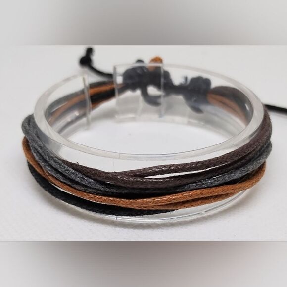 Men's bracelet leather layered new e69 - Picture 1 of 1